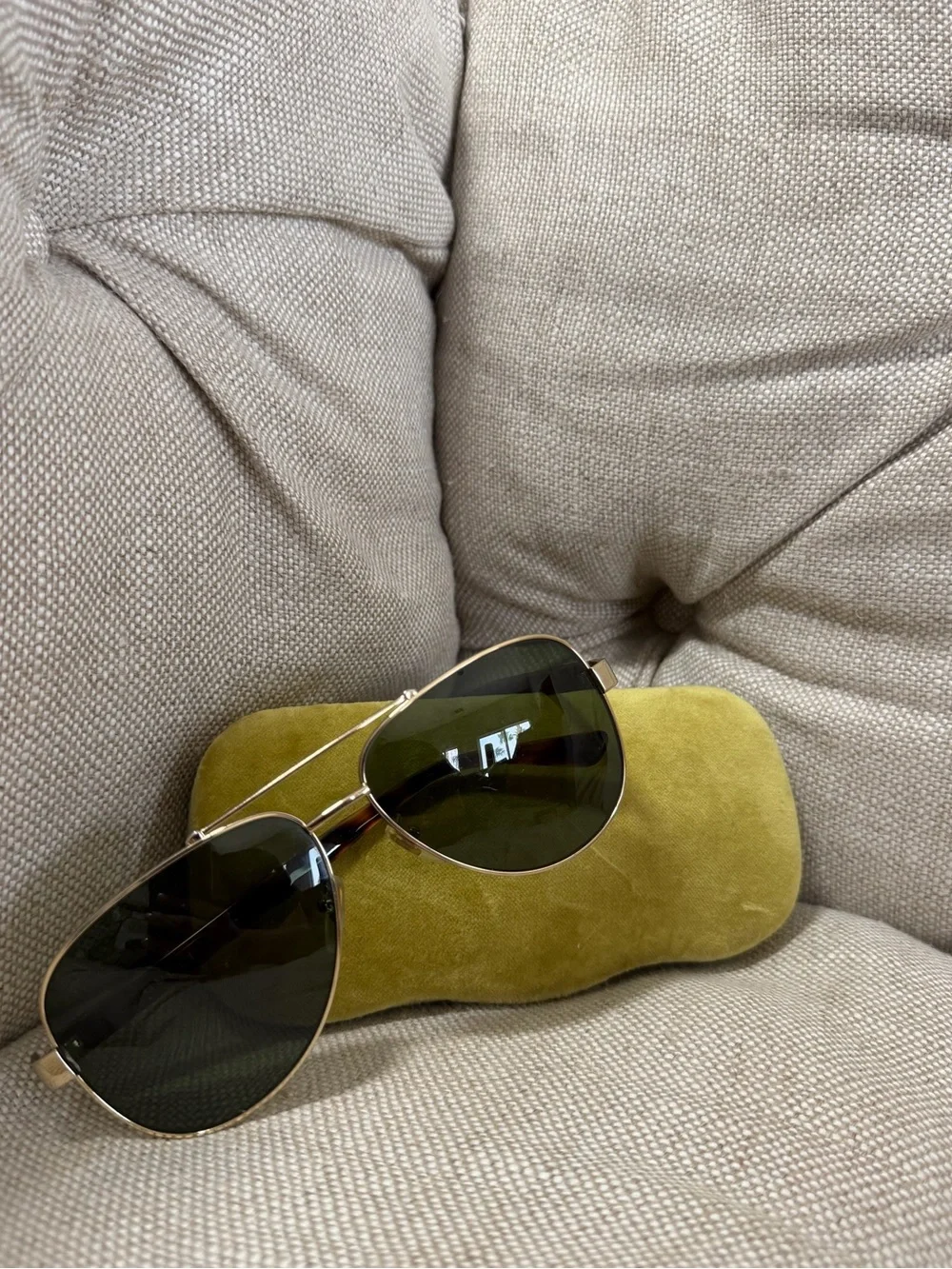 🐍Authentic GUCCI Green Havana Tortoise Pilot Aviator Sunglasses GG0528S